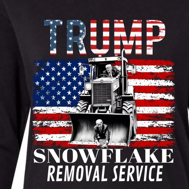 Trump Snowflake Removal Service Funny Donald Trump 2024 Womens Cotton Relaxed Long Sleeve T-Shirt