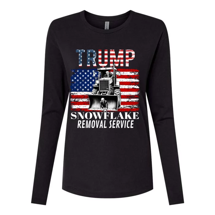 Trump Snowflake Removal Service Funny Donald Trump 2024 Womens Cotton Relaxed Long Sleeve T-Shirt