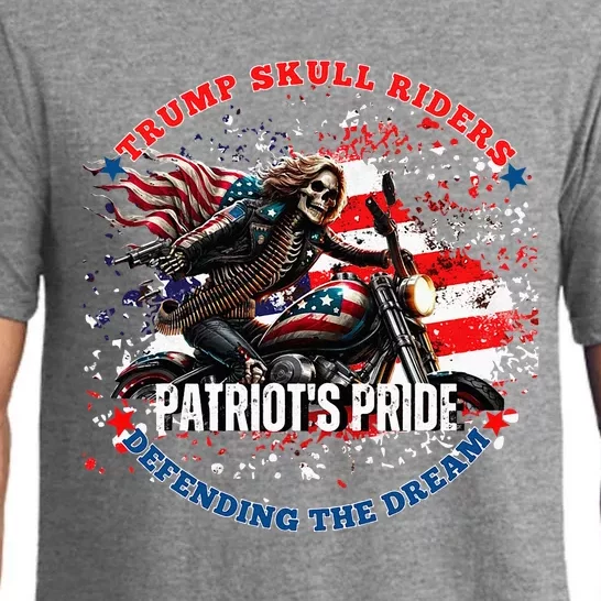 Trump Skull Riders PatriotS Pride Defending The Dream Pajama Set