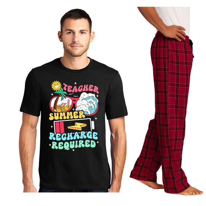 Teacher Summer Recharge Required Funny Teacher Energy Sun Pajama Set