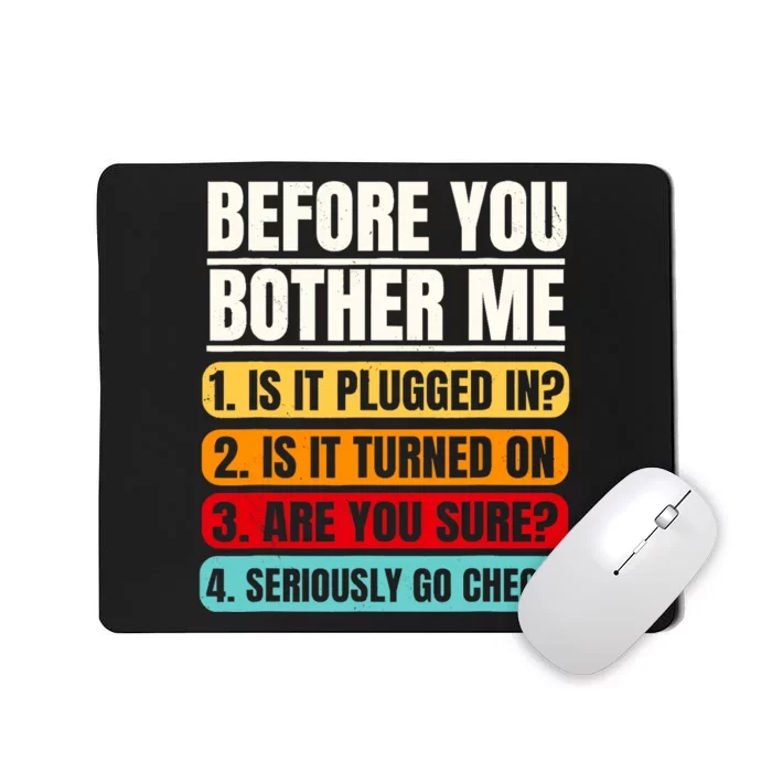 Tech Support Retro Vintage Help Desk It Call Center Mousepad