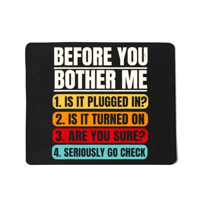 Tech Support Retro Vintage Help Desk It Call Center Mousepad