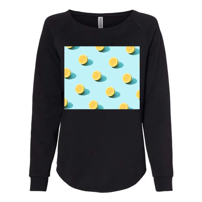 Trendy Sunlight Summer Pattern Lemons Womens California Wash Sweatshirt