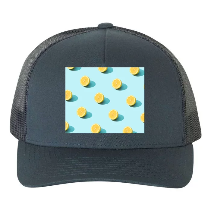 Trendy Sunlight Summer Pattern Lemons Yupoong Adult 5-Panel Trucker Hat