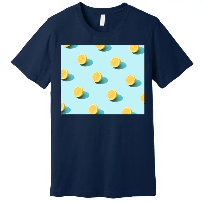 Trendy Sunlight Summer Pattern Lemons Premium T-Shirt