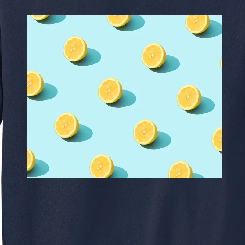 Trendy Sunlight Summer Pattern Lemons Tall Sweatshirt