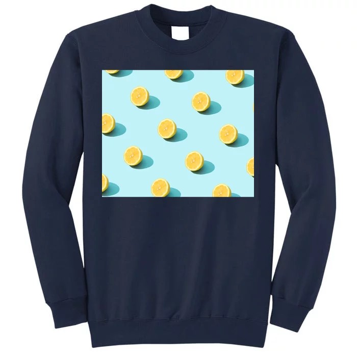 Trendy Sunlight Summer Pattern Lemons Tall Sweatshirt