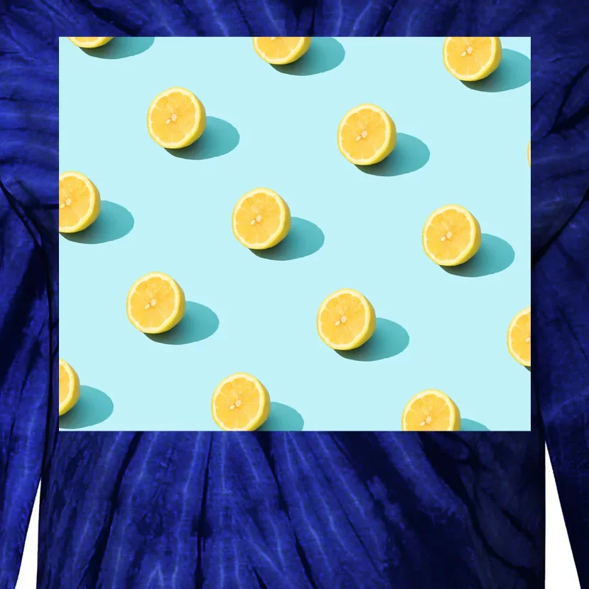 Trendy Sunlight Summer Pattern Lemons Tie-Dye Long Sleeve Shirt