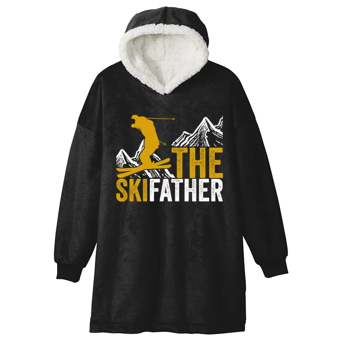 The Skifather Skiing Lover Gift For Skier Hooded Wearable Blanket