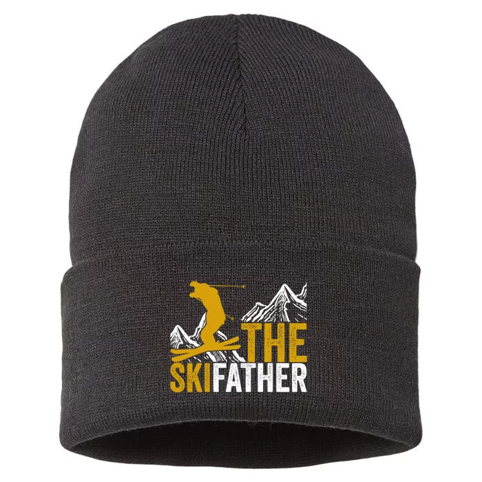 The Skifather Skiing Lover Gift For Skier Sustainable Knit Beanie