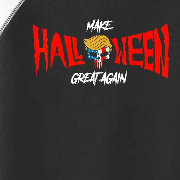 Trump Skull Skeleton Make Halloween Great Again Us Flag Toddler Fine Jersey T-Shirt