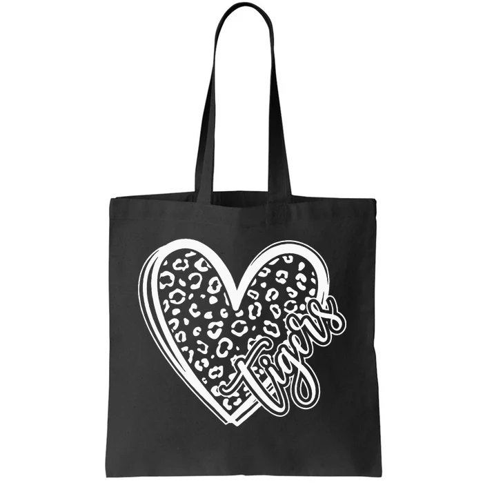 Tigers School Sports Fan Team Spirit Mascot Cute Heart Gift Tote Bag