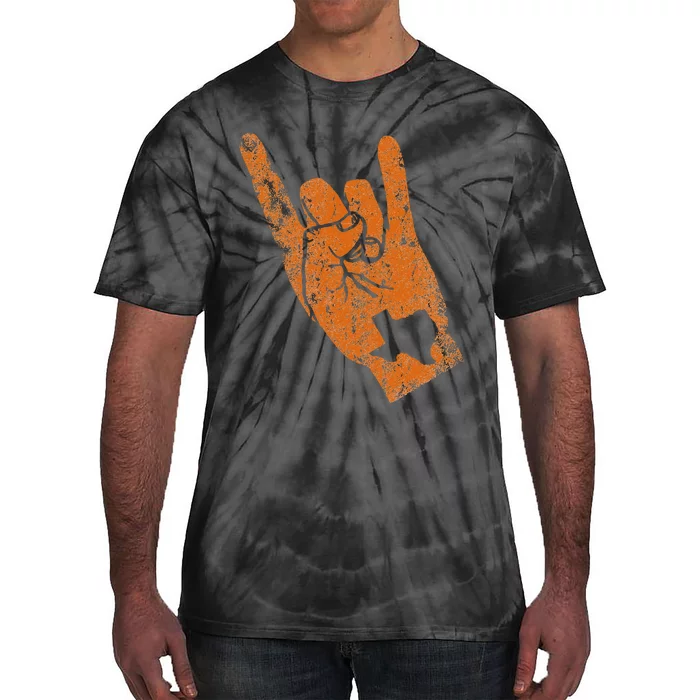 Texas State Silhouette Hook Em Hands Texan Pride Tie-Dye T-Shirt