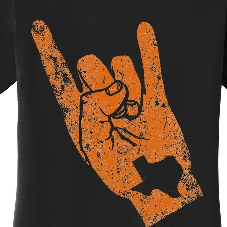 Texas State Silhouette Hook Em Hands Texan Pride Women's T-Shirt