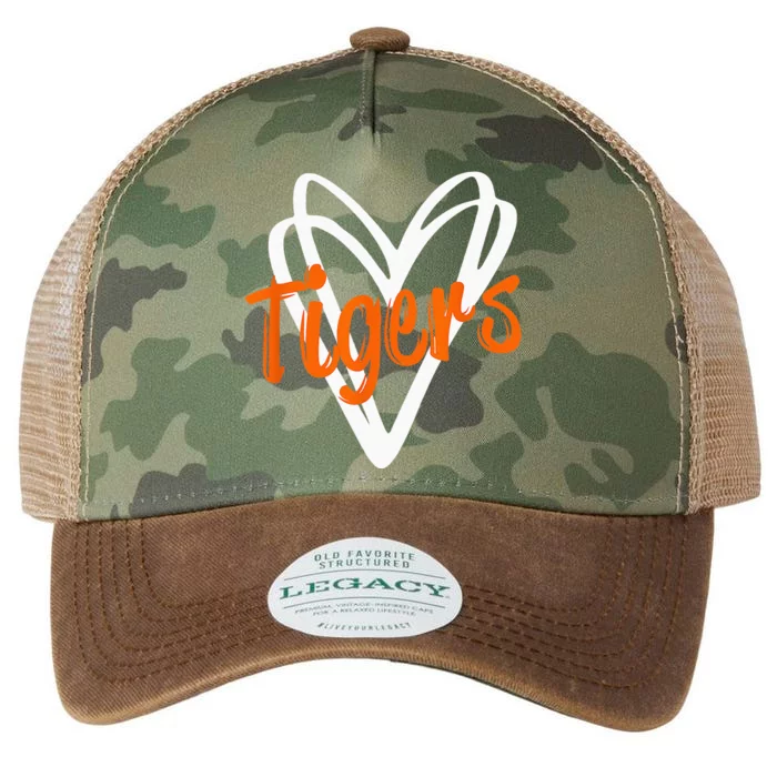 Tigers School Sports Fan Team Spirit Mascot Cute Heart Gift Legacy Tie Dye Trucker Hat