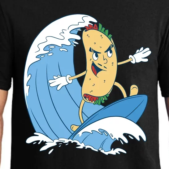 Taco Surfer Surfing Funny Pajama Set