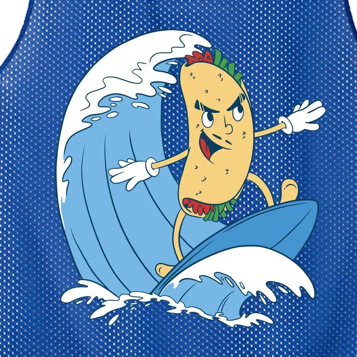 Taco Surfer Surfing Funny Mesh Reversible Basketball Jersey Tank