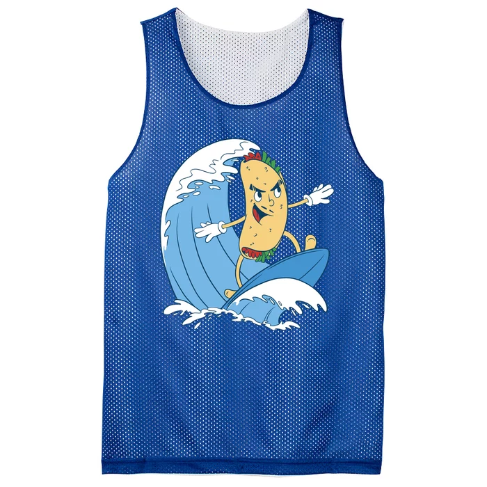 Taco Surfer Surfing Funny Mesh Reversible Basketball Jersey Tank