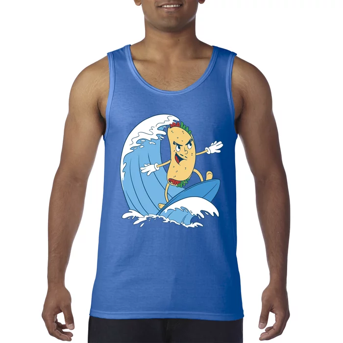 Taco Surfer Surfing Funny Tank Top