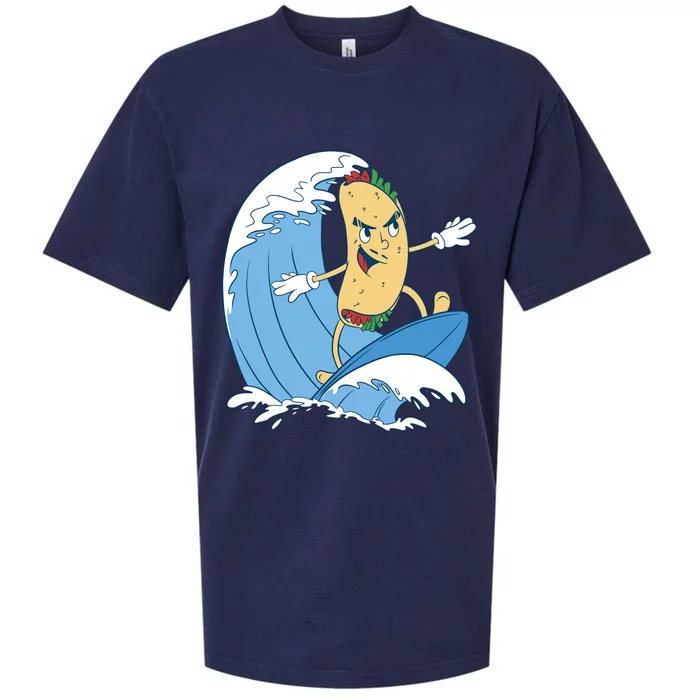 Taco Surfer Surfing Funny Sueded Cloud Jersey T-Shirt