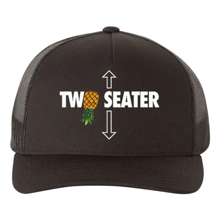 Two Seater Swinger Funny Upside Down Pineapple Swinger Yupoong Adult 5-Panel Trucker Hat