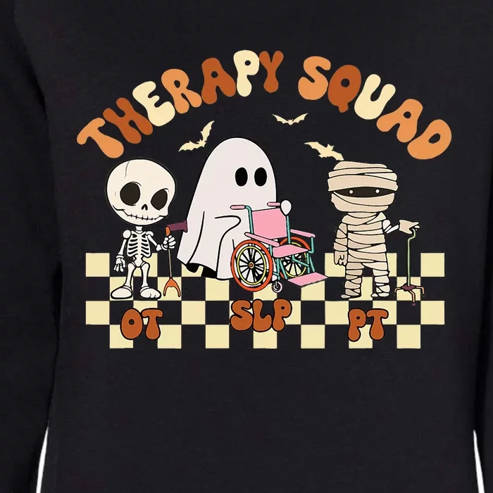 Therapy Squad SLP OT PT Groovy Halloween Speech Physical Womens California Wash Sweatshirt