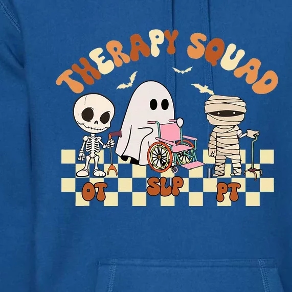 Therapy Squad SLP OT PT Groovy Halloween Speech Physical Premium Hoodie