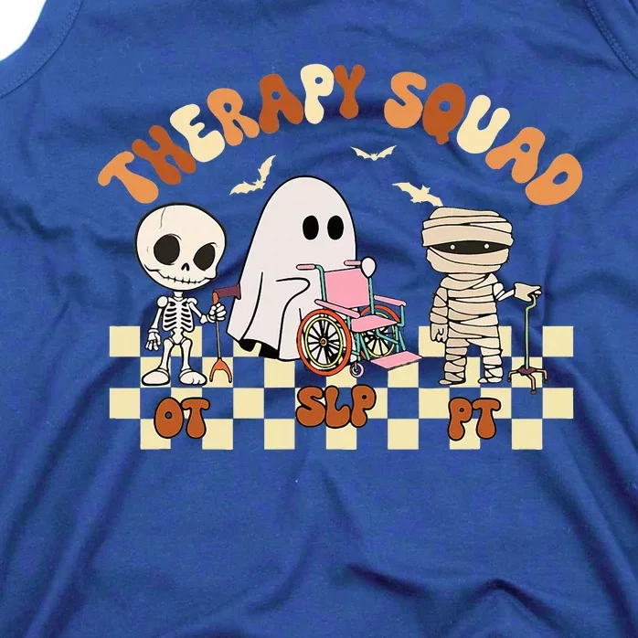 Therapy Squad SLP OT PT Groovy Halloween Speech Physical Tank Top