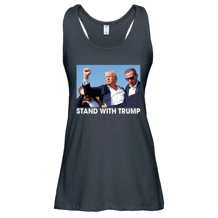 Trump Shot Stand With Donald Trump 2024 Election Ladies Essential Flowy Tank