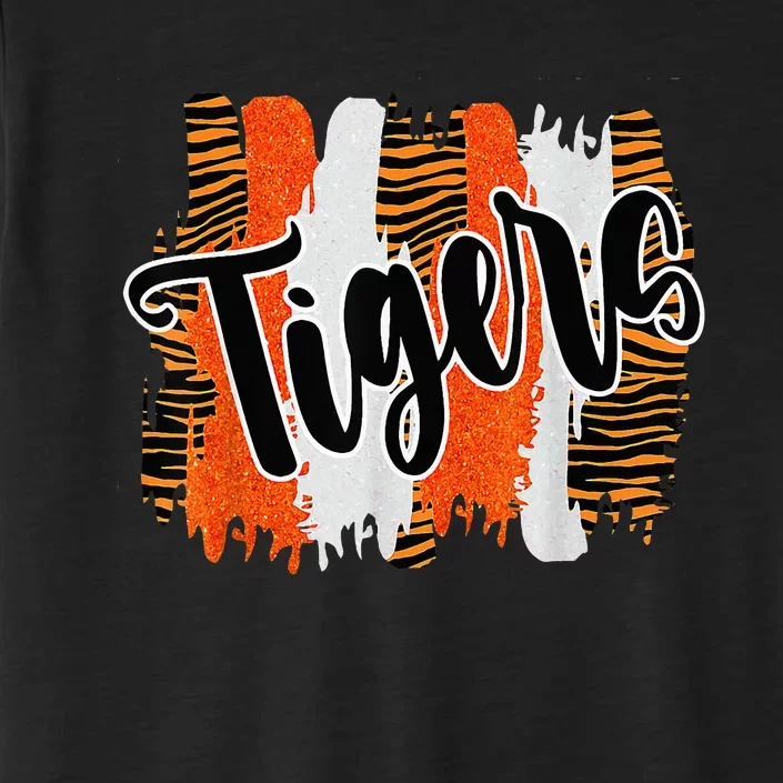 Tigers Swash School Spirit Orange Black Gifts ChromaSoft Performance T-Shirt