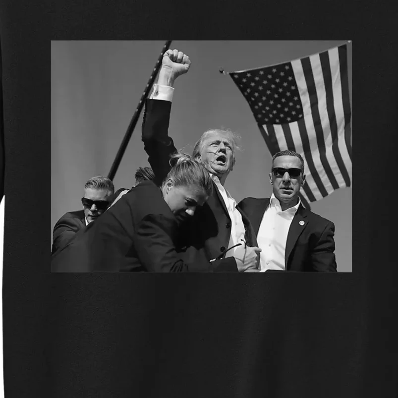 Trump Shooting Survivor Donald Trump Fist Pump Tall Sweatshirt