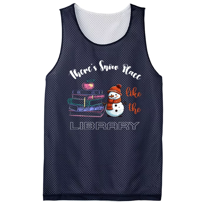 There S Snow Place Like The Library Christmas Mesh Reversible Basketball Jersey Tank