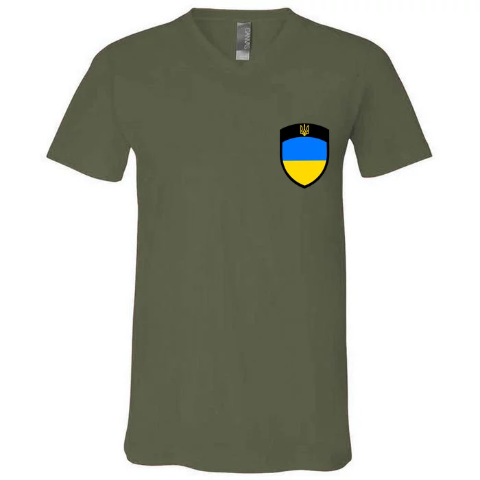 Tactical Shield Support 5 11 Ukraine Volodymyr Zelenskyy Trident Military V-Neck T-Shirt