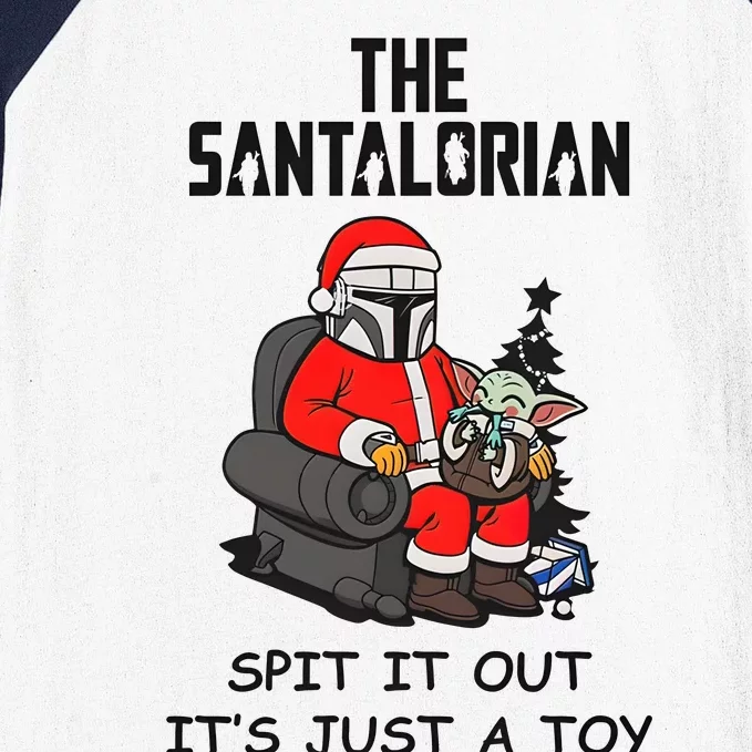 The Santalorian Spit It Out ItS Just A Toy Merry Christmas Baseball Sleeve Shirt