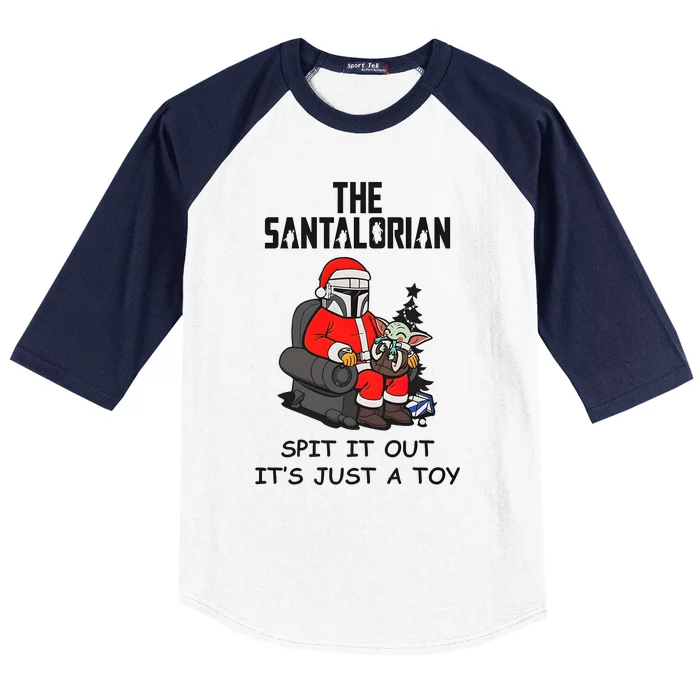 The Santalorian Spit It Out ItS Just A Toy Merry Christmas Baseball Sleeve Shirt