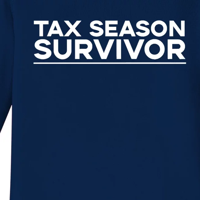 Tax Season Survivor, Funny Accountant Baby Long Sleeve Bodysuit