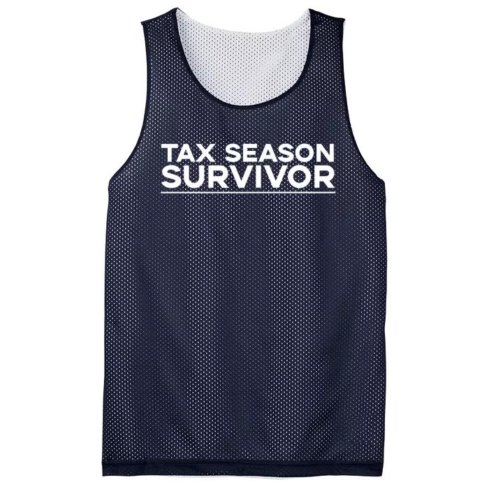 Tax Season Survivor, Funny Accountant Mesh Reversible Basketball Jersey Tank