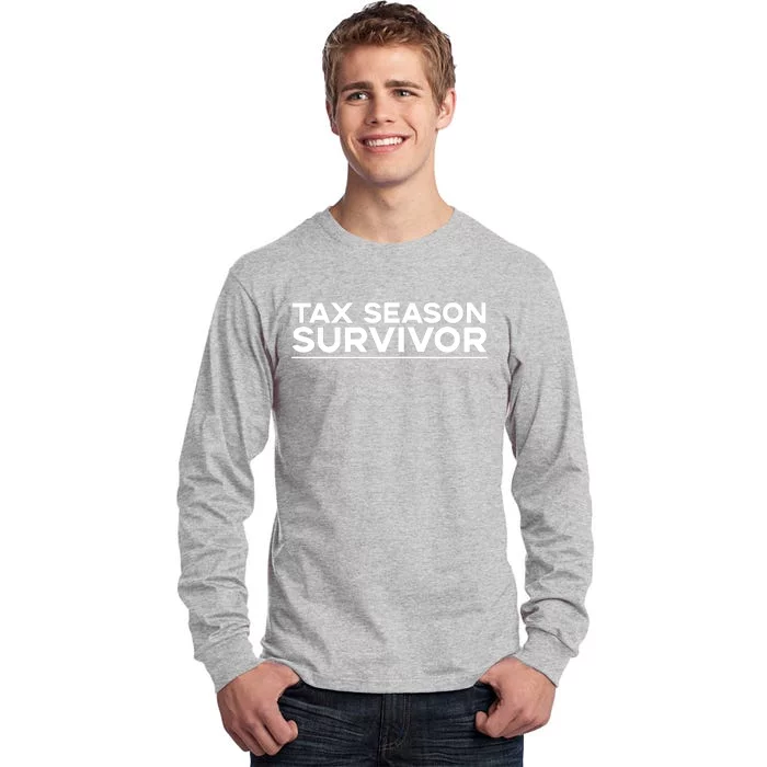 Tax Season Survivor, Funny Accountant Tall Long Sleeve T-Shirt