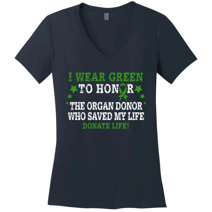 TRANSPLANT SURGERY SURVIVOR Women's V-Neck T-Shirt