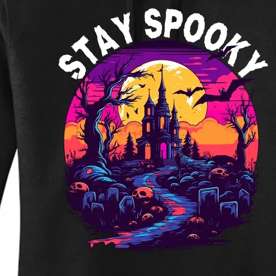 Title: Stay Spooky Graveyard Spooky Haunted House Funny Halloween Women's Pullover Hoodie