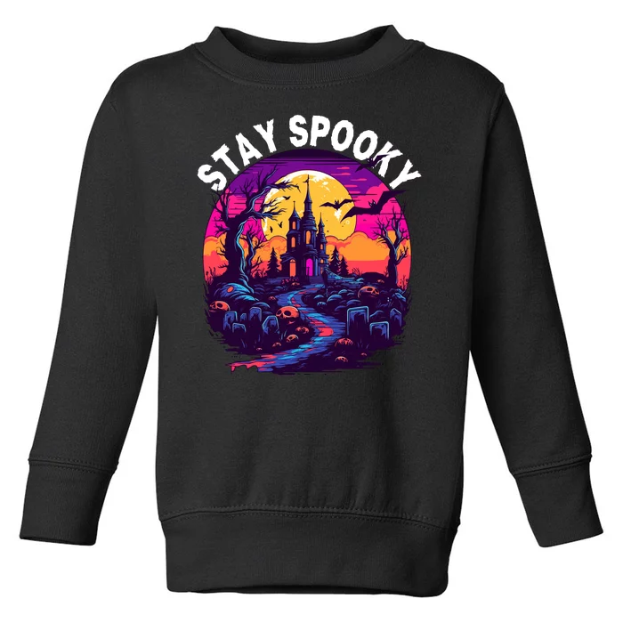 Title: Stay Spooky Graveyard Spooky Haunted House Funny Halloween Toddler Sweatshirt