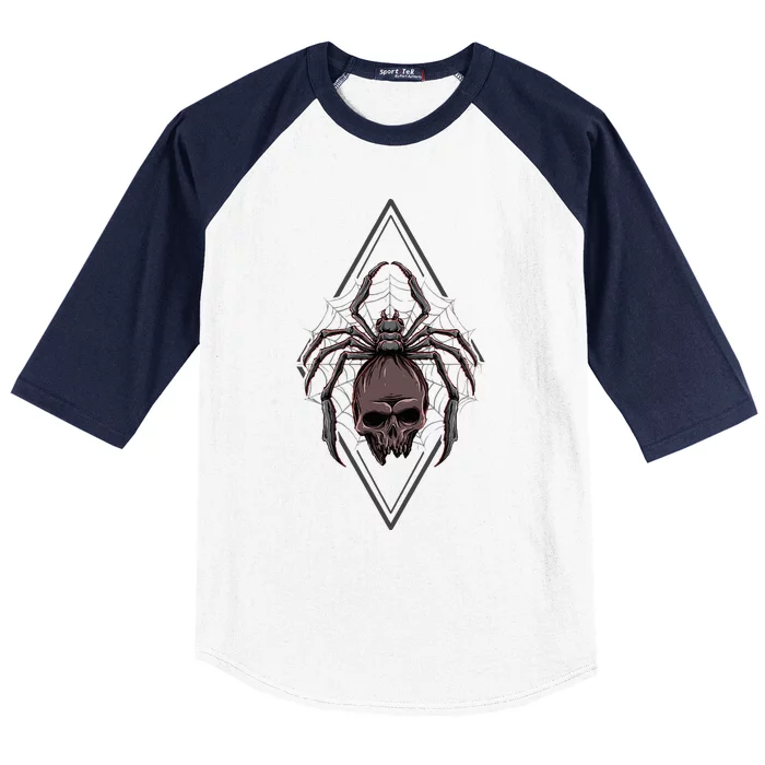 Tarantula Skull Spider Baseball Sleeve Shirt