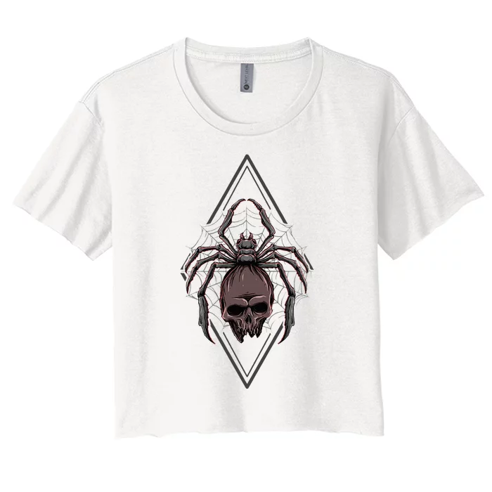 Tarantula Skull Spider Women's Crop Top Tee