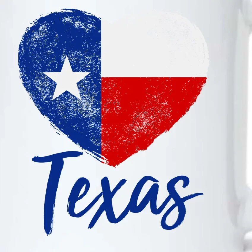 Texas Strong State Flag Heart Black Color Changing Mug