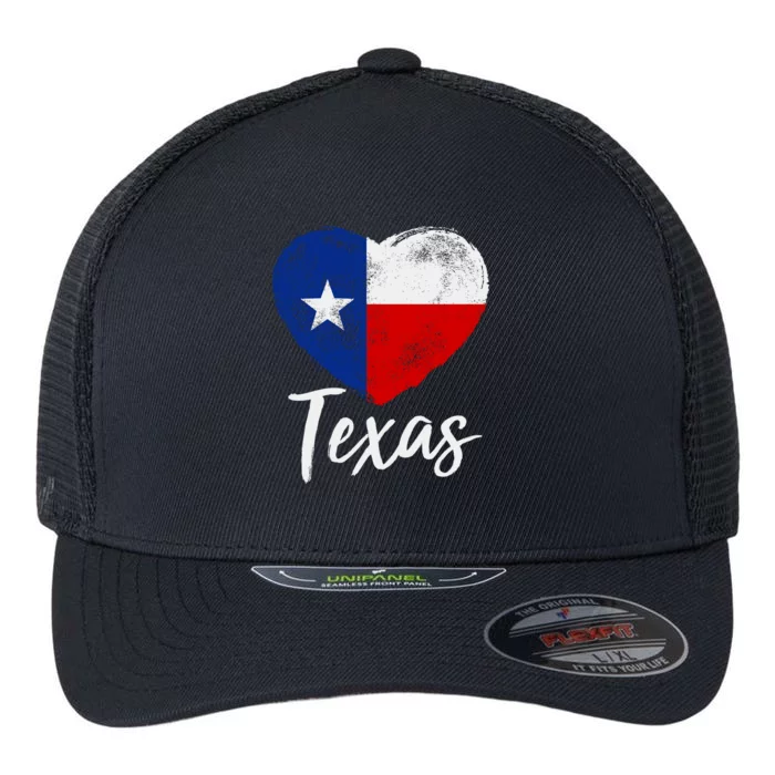 Texas Strong State Flag Heart Flexfit Unipanel Trucker Cap