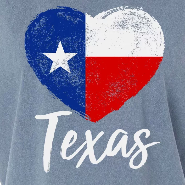 Texas Strong State Flag Heart Garment-Dyed Women's Muscle Tee