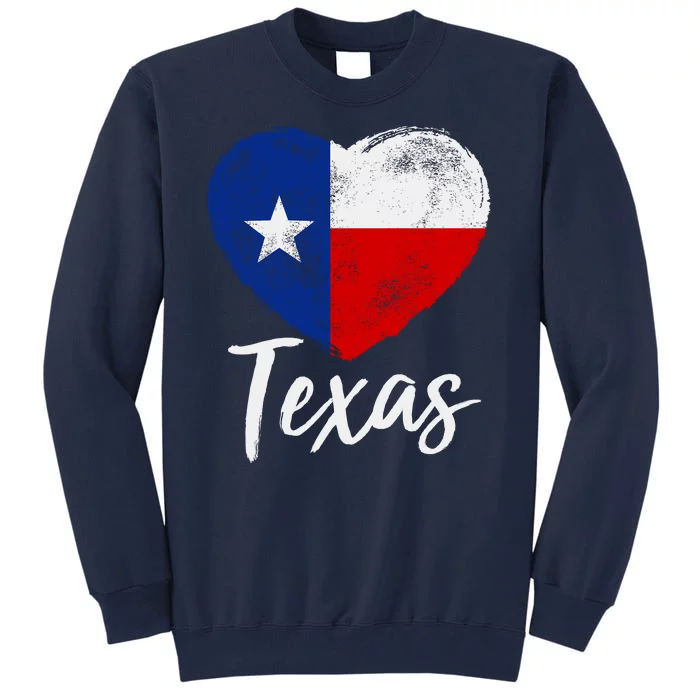 Texas Strong State Flag Heart Tall Sweatshirt