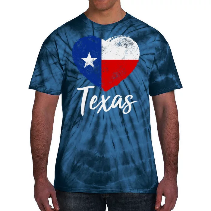 Texas Strong State Flag Heart Tie-Dye T-Shirt