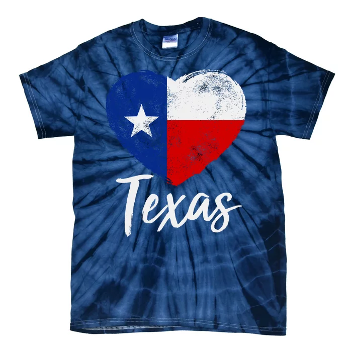 Texas Strong State Flag Heart Tie-Dye T-Shirt