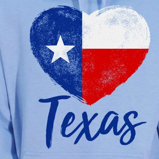 Texas Strong State Flag Heart Unisex Surf Hoodie